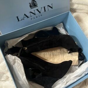 Lanvin Suede Wedge Ankle Boots NIB US Size 6